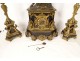 Fireplace mantelpiece bronze pendulum Italian fisherman candelabra NapIII 19th century