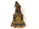 Fireplace mantelpiece bronze pendulum Italian fisherman candelabra NapIII 19th century