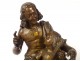 Fireplace mantelpiece bronze pendulum Italian fisherman candelabra NapIII 19th century