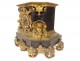 Fireplace mantelpiece bronze pendulum Italian fisherman candelabra NapIII 19th century