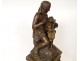 Fireplace mantelpiece bronze pendulum Italian fisherman candelabra NapIII 19th century