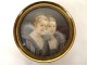 Round tortoiseshell box miniature painted portrait of Queen France Mary Stuart 19th