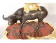 Pendulum Buffalo Louis XV gilt bronze lacquered wood Chinese candelabra 18th