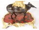 Pendulum Buffalo Louis XV gilt bronze lacquered wood Chinese candelabra 18th