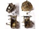 Pendulum Buffalo Louis XV gilt bronze lacquered wood Chinese candelabra 18th