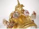 Pendulum Buffalo Louis XV gilt bronze lacquered wood Chinese candelabra 18th