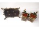 Pendulum Buffalo Louis XV gilt bronze lacquered wood Chinese candelabra 18th