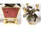 Pendulum Buffalo Louis XV gilt bronze lacquered wood Chinese candelabra 18th