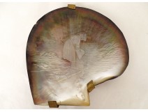 Mother-of-pearl shell souvenir Le Havre fishermen beach seaside boats 19th century