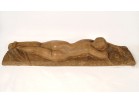 Grande sculpture terre cuite Marcel Bouraine femme nue endormie 90,5cm XXè