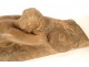 Large terracotta sculpture Marcel Bouraine sleeping nude woman 90.5cm 20th century