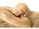 Large terracotta sculpture Marcel Bouraine sleeping nude woman 90.5cm 20th century