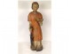 Large polychrome wooden sculpture statue of Saint Laurent, grill, gospels, 17th century