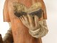 Large polychrome wooden sculpture statue of Saint Laurent, grill, gospels, 17th century