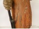 Large polychrome wooden sculpture statue of Saint Laurent, grill, gospels, 17th century