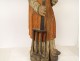 Large polychrome wooden sculpture statue of Saint Laurent, grill, gospels, 17th century