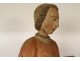 Large polychrome wooden sculpture statue of Saint Laurent, grill, gospels, 17th century