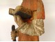Large polychrome wooden sculpture statue of Saint Laurent, grill, gospels, 17th century