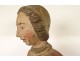 Large polychrome wooden sculpture statue of Saint Laurent, grill, gospels, 17th century