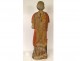 Large polychrome wooden sculpture statue of Saint Laurent, grill, gospels, 17th century