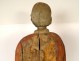 Large polychrome wooden sculpture statue of Saint Laurent, grill, gospels, 17th century