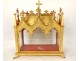 Reliquary shrine in gilded wood, Gothic chapel of Saints Vincent, fleur-de-lis, 19th century