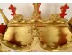 Reliquary shrine in gilded wood, Gothic chapel of Saints Vincent, fleur-de-lis, 19th century