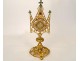 Reliquary shrine in gilded wood, Gothic chapel of Saints Vincent, fleur-de-lis, 19th century