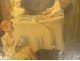 HST painting scene genre after Chardin Blessing supper children mother 19th century