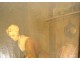 HST painting scene genre after Chardin Blessing supper children mother 19th century