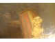 HST painting scene genre after Chardin Blessing supper children mother 19th century