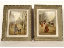 Pair HSP Léonie Lebas elegant dog Paris florist Belle Epoque XIXth