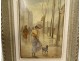 Pair HSP Léonie Lebas elegant dog Paris florist Belle Epoque XIXth