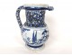 Deceptive pitcher Nevers earthenware blue monochrome gallant scene shepherdess 18th century