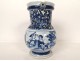 Deceptive pitcher Nevers earthenware blue monochrome gallant scene shepherdess 18th century