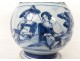Deceptive pitcher Nevers earthenware blue monochrome gallant scene shepherdess 18th century