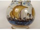 Deceptive pitcher Nevers earthenware blue monochrome gallant scene shepherdess 18th century