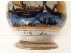 Deceptive pitcher Nevers earthenware blue monochrome gallant scene shepherdess 18th century