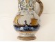 Deceptive pitcher Nevers earthenware blue monochrome gallant scene shepherdess 18th century