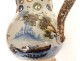 Deceptive pitcher Nevers earthenware blue monochrome gallant scene shepherdess 18th century