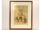 Orientalist drawing Amedeo Preziosi Ottoman women children Istanbul 19th century