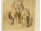 Orientalist drawing Amedeo Preziosi Ottoman women children Istanbul 19th century