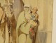 Orientalist drawing Amedeo Preziosi Ottoman women children Istanbul 19th century
