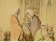 Orientalist drawing Amedeo Preziosi Ottoman women children Istanbul 19th century