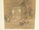 Orientalist drawing Amedeo Preziosi Ottoman characters fountain 19th century