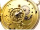 Solid silver pocket watch with striking cock movement, Vieillard 19th century