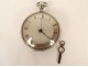 Solid silver pocket watch with striking cock movement, Vieillard 19th century