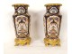 Pair of Imari vases, Japanese birds, flowers, garden, gilded bronze, Napoleon III, 19th century
