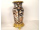 Pair of Imari vases, Japanese birds, flowers, garden, gilded bronze, Napoleon III, 19th century