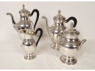 Service à café Empire verseuse cafetière argent massif Minerve 1969gr XIXè